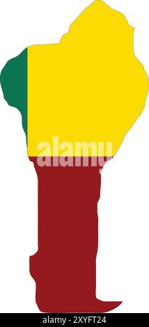 Drapeau Bénin dans la carte, carte Bénin avec drapeau, carte pays, Bénin avec drapeau, drapeau Nation Bénin Illustration de Vecteur