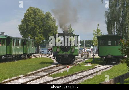 Europe, Allemagne, Bavière, Chiemsee, Chiemgau, Prien-Stock, Chiemseebahn, chemin de fer à voie étroite, locomotive à vapeur de 1887, Prien, Bavière, Allemagne, UE Banque D'Images