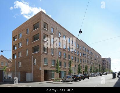 Nouveaux immeubles d'appartements sur Kentfield Street, une partie du développement Barking Riverside à l'est de Londres, Royaume-Uni. Nouveau quartier résidentiel majeur. Banque D'Images