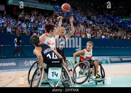 Grande-Bretagne vs Espagne dans le groupe A De La ronde préliminaire féminine, match 2 le jour 2 des Jeux Paralympiques de Paris 2024 Banque D'Images