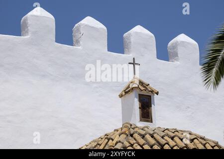 Iglesia de Sant Jordi, Originaria del siglo XV, Sant Jordi de ses Salines, Ibiza, Îles baléares, Espagne, Europe Banque D'Images