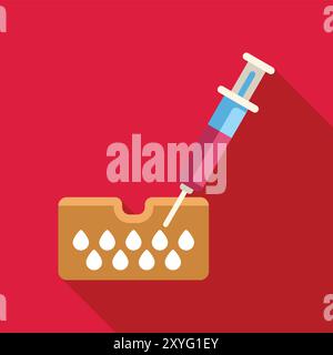 Seringue injectant du mastic dans la peau pour augmenter le volume et réduire les rides Illustration de Vecteur