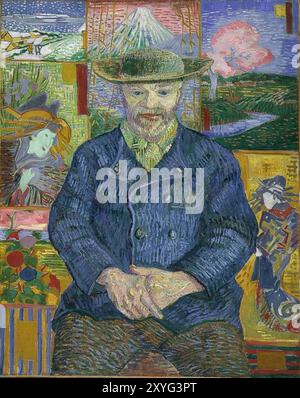 Van Gogh - Portrait de Pere Tanguy 1887-8 Banque D'Images