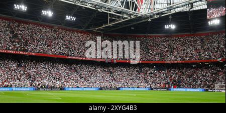 Amsterdam, pays-Bas. 29 août 2024. AMSTERDAM, 29-08-2024, JohanCruyff Arena, Europa League Play offs, saison 2024/2025, Ajax- Jagiellonia Bialystok. Aperçu du stade crédit : Pro Shots/Alamy Live News Banque D'Images