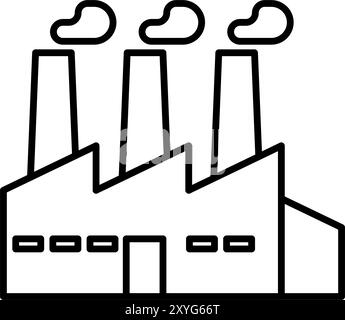 Symbole d'icône de bâtiment d'usine industrielle. Illustration vectorielle de contour Illustration de Vecteur