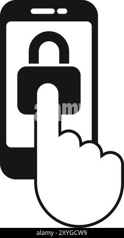 Cette illustration vectorielle illustre des mesures de sécurité renforcées sur un smartphone, soulignant l'importance de la protection des données personnelles Illustration de Vecteur