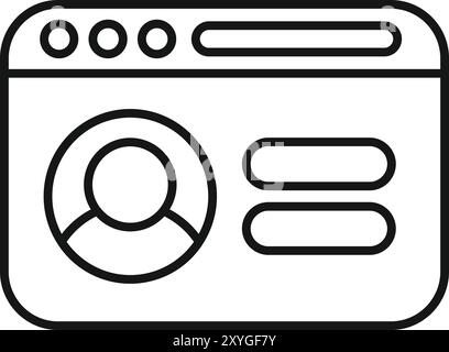 Vecteur simple montrant un site Web affichant une page d'informations de profil client Illustration de Vecteur