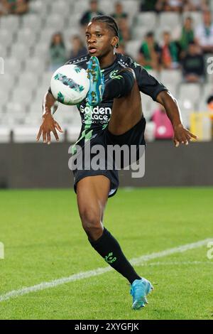 Bruges, Belgique. 29 août 2024. Flavio Nazinho du cercle photographié en action lors d'un match de football entre le cercle belge Brugge KSV et la polonaise Wisla Cracovie, jeudi 29 août 2024 à Bruges, le retour des play-offs de la compétition de l'UEFA Conference League. Cercle a remporté la première étape 1-6. BELGA PHOTO KURT DESPLENTER crédit : Belga News Agency/Alamy Live News Banque D'Images