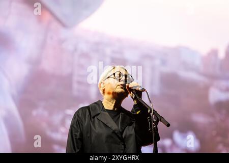 Elizabeth Fraser, du groupe massive Attack, se produit en live au festival Rock en Seine. Massive Attack Band se produit en live lors de la quatrième journée du Rock en Seine Festival, à Paris. Banque D'Images