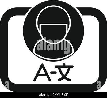 Icône vectorielle simple représentant le concept d'apprentissage linguistique en ligne ou de services de traduction Illustration de Vecteur