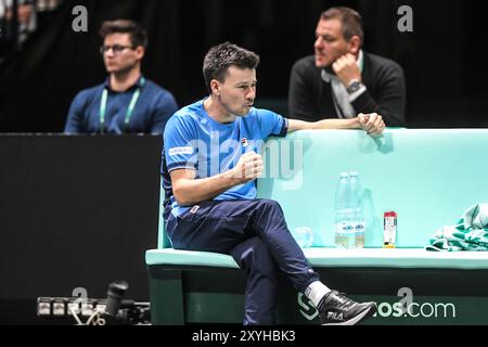 Guillermo Coria, capitaine de l'équipe Argentine. Finale de la Coupe Davis 2022, Groupe A (Bologne) Banque D'Images