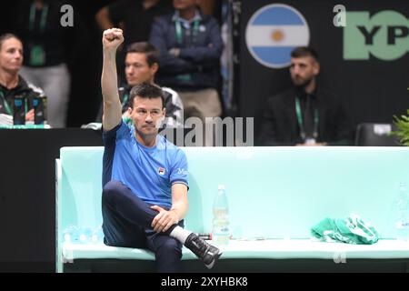 Guillermo Coria, capitaine de l'équipe Argentine. Finale de la Coupe Davis 2022, Groupe A (Bologne) Banque D'Images