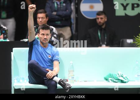 Guillermo Coria, capitaine de l'équipe Argentine. Finale de la Coupe Davis 2022, Groupe A (Bologne) Banque D'Images