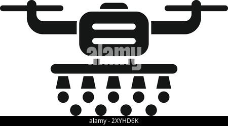 Icône de vecteur simple d'un drone agricole pulvérisant insecticide Illustration de Vecteur