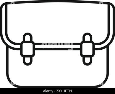 Dessin au trait simple d'un sac à main avec une fermeture fermoir, idéal pour la mode et la vente au détail Illustration de Vecteur