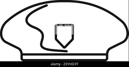 Illustration vectorielle simple d'un béret militaire, un couvre-chef associé au personnel des forces armées Illustration de Vecteur
