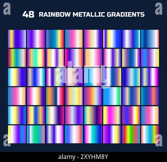 Dégradés métalliques arc-en-ciel Illustration de Vecteur