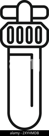 Icône de contour simple représentant un tube à essai médical, utile pour illustrer les concepts liés à l'analyse en laboratoire et aux tests médicaux Illustration de Vecteur