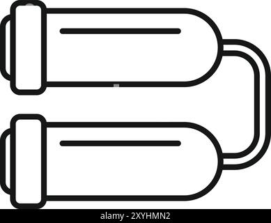 Icône vectorielle simple d'un masque à gaz à double cylindre, représentant la protection et la sécurité Illustration de Vecteur