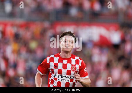 Gérone, Espagne. 29 août 2024. Viktor Tsygankov (Girona FC) célébrant un but lors du match de LaLiga EA SPORT entre les équipes de Girona FC et CA Osasuna à Estadi Montilivi Girona FC vs CA Osasuna, score final 4:0 (photo de Maciej Rogowski/SOPA images/Sipa USA) crédit : Sipa USA/Alamy Live News Banque D'Images