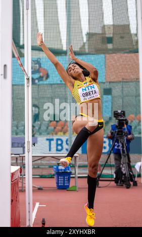 Ella Obeta (LG Eckental), ALLEMAGNE, High Jump Women PER, Leichtathletik, Athlétisme, Championnats du monde U20 Lima 24, U20 Leichtathletik Weltmeisterschaften, 29.08.2024, Foto : Eibner-Pressefoto/Jan Papenfuss Banque D'Images