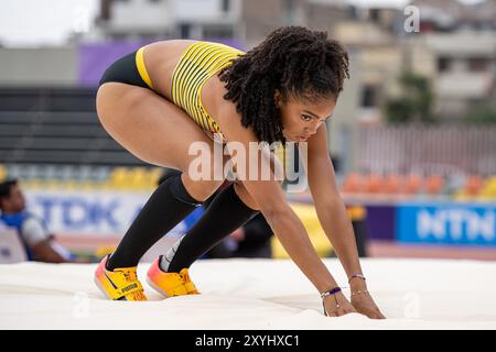 Ella Obeta (LG Eckental), ALLEMAGNE, High Jump Women PER, Leichtathletik, Athlétisme, Championnats du monde U20 Lima 24, U20 Leichtathletik Weltmeisterschaften, 29.08.2024, Foto : Eibner-Pressefoto/Jan Papenfuss Banque D'Images