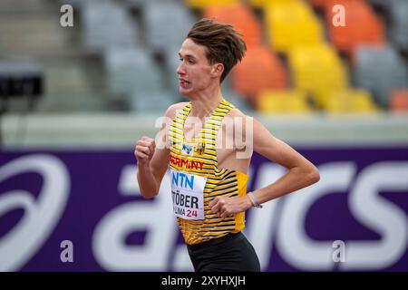 Tom STOEBER (TV Wetzlar) , ALLEMAGNE, 800 mètres hommes PER, Leichtathletik, Athlétisme, Championnats du monde d'athlétisme U20 Lima 24, Leichtathletik Weltmeisterschaften, 29.08.2024, Foto : Eibner-Pressefoto/Jan Papenfuss Banque D'Images