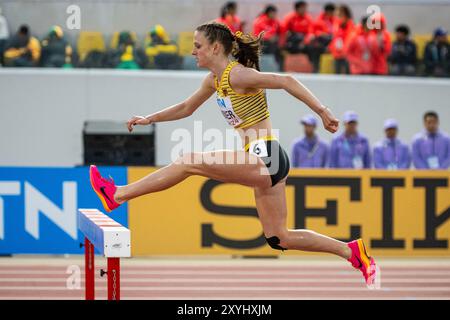 Jule LINDNER (LG Bamberg), ALLEMAGNE, 3000m Steeple Chase femmes PER, Leichtathletik, Athlétisme, Championnats du monde d'athlétisme U20 Lima 24, Leichtathletik Weltmeisterschaften, 29.08.2024, Foto : Eibner-Pressefoto/Jan Papenfuss Banque D'Images