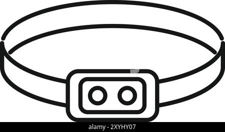 La lampe frontale est portée sur le front ou attachée à un casque, libérant les mains de l'utilisateur Illustration de Vecteur