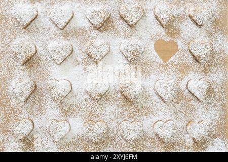 Biscuits de Noël en forme de coeur Banque D'Images