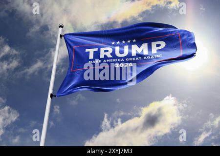 Donald Trump 2024 drapeau de la campagne présidentielle Banque D'Images