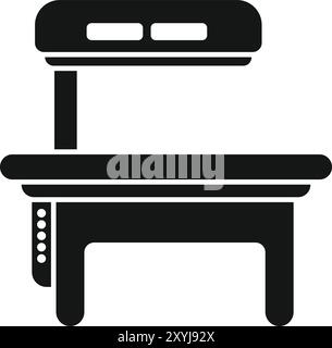 Silhouette noire d'une table d'opération en cours de préparation à la chirurgie dans un hôpital Illustration de Vecteur