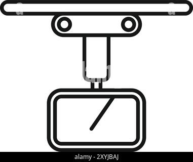 Icône de rétroviseur de voiture dans un style simple isolé sur fond blanc Illustration de Vecteur