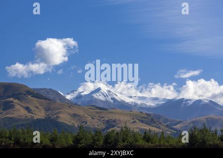 Vue sur la campagne autour de Mount Hutt Banque D'Images