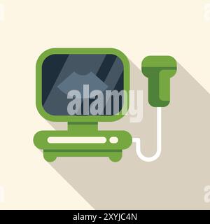 Échographe affichant un fœtus sur son écran, représentant les soins prénataux et la technologie d'imagerie médicale Illustration de Vecteur