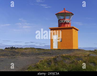 Phare de Oendverðarnis sur la péninsule de Snaefellsnes en Islande Banque D'Images