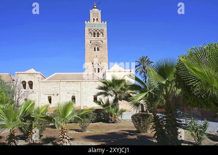 Mosquée Koutoubia vue du côté du parc Banque D'Images