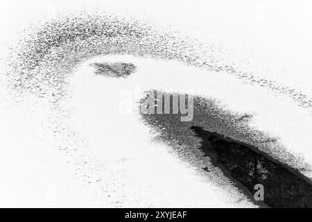 Structures de glace dans un lac gelé, Gaellivare, Norrbotten, Laponie, Suède, octobre 2013, Europe Banque D'Images