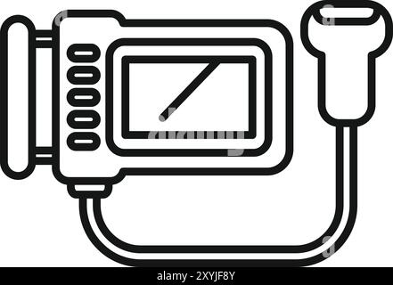 Icône d'échographe représentant un scanner échographique, couramment utilisé pour les bilans de grossesse et l'imagerie médicale Illustration de Vecteur