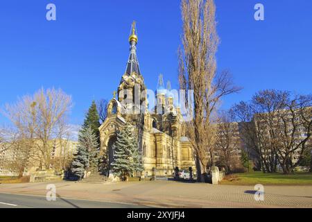 Eglise orthodoxe russe de Dresde, Eglise orthodoxe russe de Dresde, Allemagne, Europe Banque D'Images