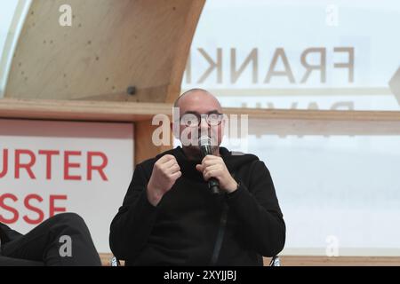 FRANCFORT-SUR-le-MAIN, Allemagne, 21 octobre 2023 : Volodymyr Yermolenko (*1980), à la 75e Foire du livre de Francfort, Europe Banque D'Images