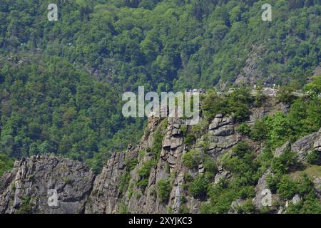 Montagne Rosstrappe en Allemagne. Vue depuis la Rosstrappe à Thale Banque D'Images