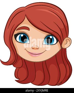 Personnage de police de dessin animé aux cheveux rouges avec les yeux bleus Illustration de Vecteur