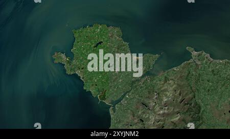 Anglesey Island dans la mer d'Irlande et produit George's Channel sur une image satellite prise le 4 septembre 2023 Banque D'Images