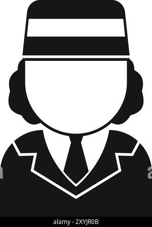 Femme concierge de l'hôtel portant l'icône uniforme dans un style simple sur un fond blanc Illustration de Vecteur