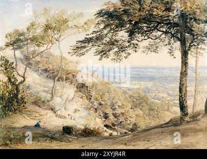 Samuel Palmer, Wilmot’s Hill, Kent, peinture de paysage vers 1851 Banque D'Images