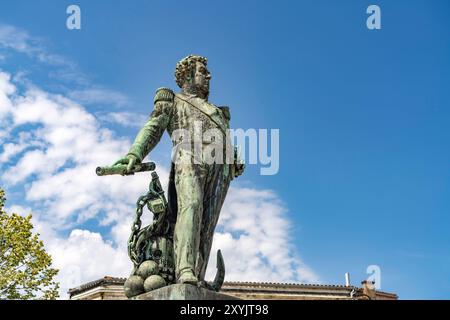 Statue de l'amiral DuperrÃ DuperrÃ à la Rochelle, Frankreich, Europa statue de l'amiral DuperrÃ à la Rochelle, France, Europe *** Admiral DuperrÃ St Banque D'Images