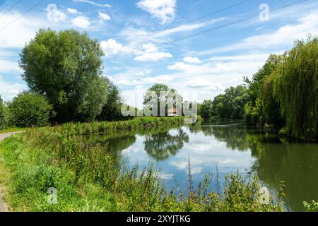 A la périphérie d'Amiens sur les rives de la somme, France Banque D'Images