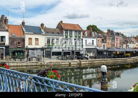 Quartier Saint Leu et fleuve de la Somme, Amiens, Somme, Picardie, France Banque D'Images