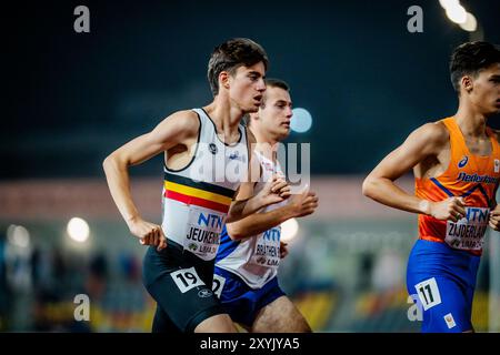 Lima, Pérou. 29 août 2024. Le belge Simon Jeukenne photographié en action lors de la course masculine du 3000 m, lors des Championnats du monde d'athlétisme U20, jeudi 29 août 2024, à Lima, au Pérou. Les championnats du monde se déroulent du 27 au 31 août. BELGA PHOTO SONYA MALETER crédit : Belga News Agency/Alamy Live News Banque D'Images